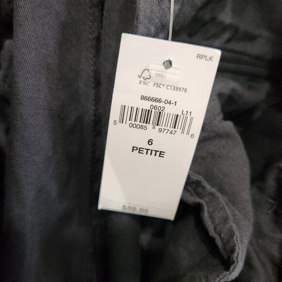 Gap Cotton High Rise Pleated Cargo Pants Trouser Black Size 6 Short Petite - Picture 12 of 12